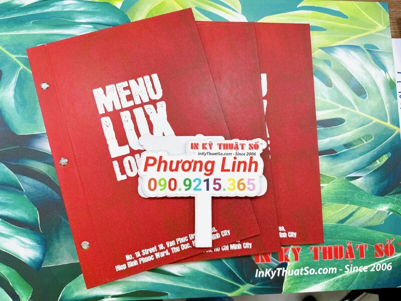 In menu Lounge bar cafe, menu bìa cứng bồi carton gáy đóng ghim inox - INKTS1094