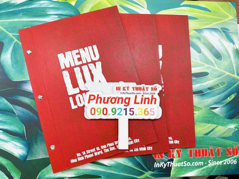 In menu Lounge bar cafe, menu bìa cứng bồi carton gáy đóng ghim inox - INKTS1094