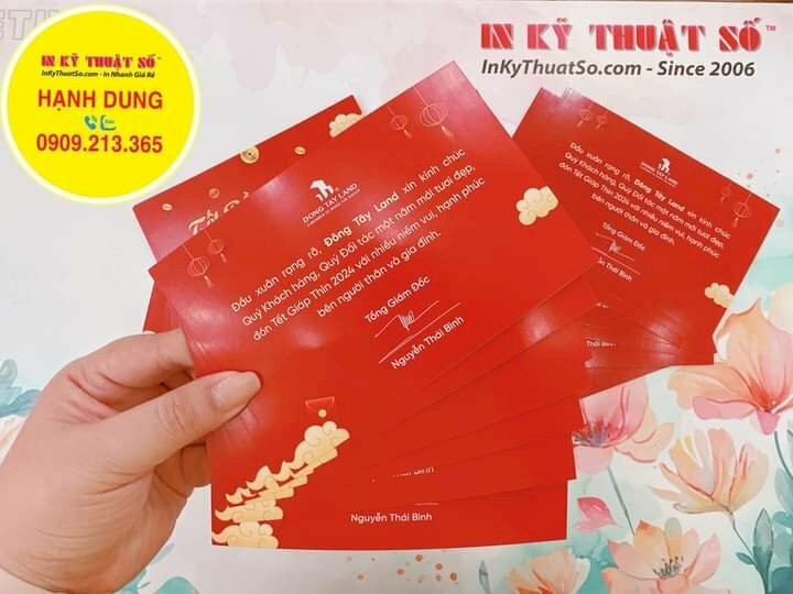 In thiệp chúc mừng năm mới của công ty gửi nhân viên, khách hàng, in thiệp 10x15cm - INKTS1109