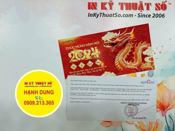 In thiệp chúc Tết khách hàng, in thiệp 20x10cm - INKTS1105