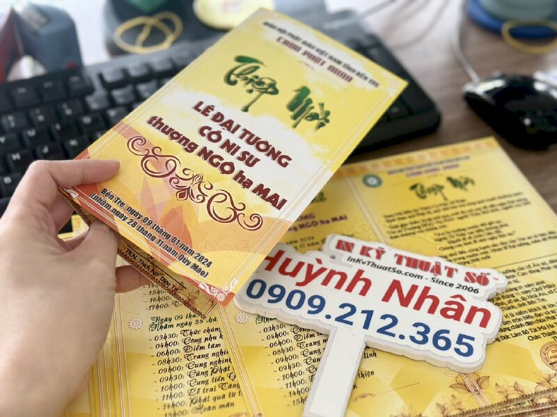 In thiệp mời lễ Đại tường cố Ni sư, in thiệp mời cho Chùa - INKTS1052