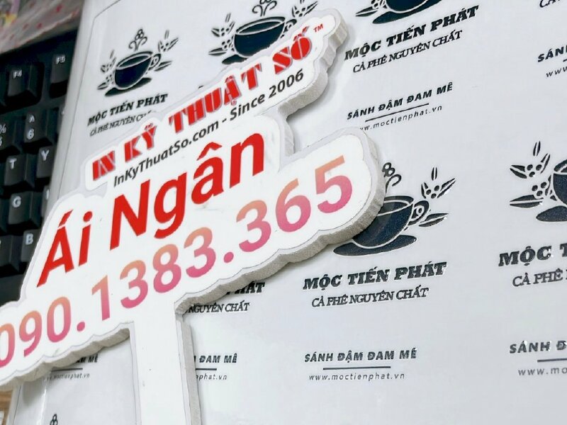 In UV DTF logo quán cà phê nguyên chất - INKTS1082