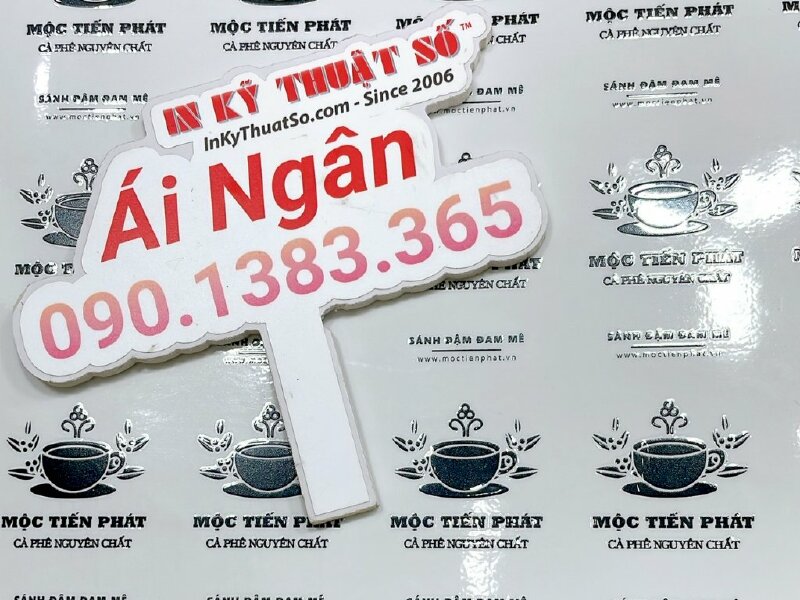 In UV DTF logo quán cà phê nguyên chất - INKTS1082