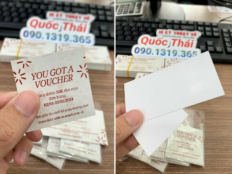 In voucher quán cafe, in voucher giảm giá cho đơn hàng mua - INKTS1039