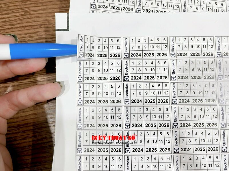 Làm tem bảo hành 12 tháng, in tem bảo hành đồ điện gia dụng - INKTS1037