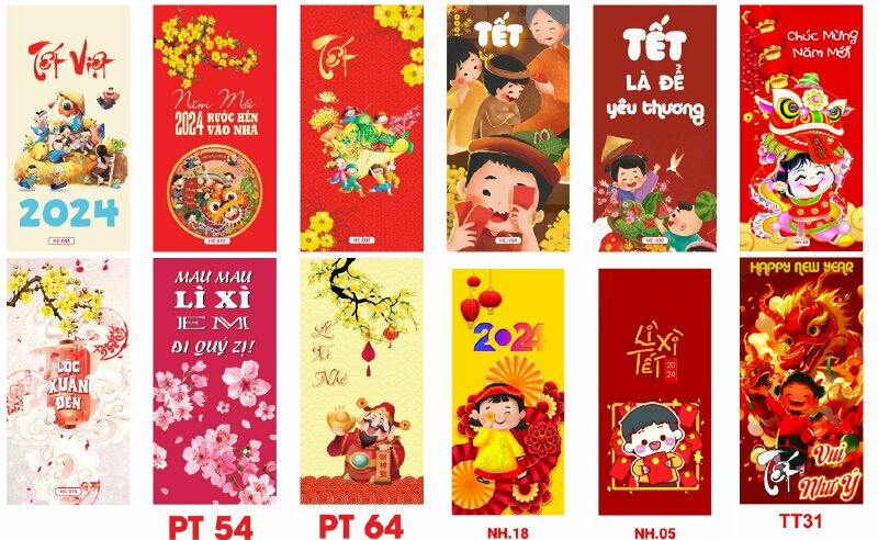 Mẫu bao lì xì truyền thống