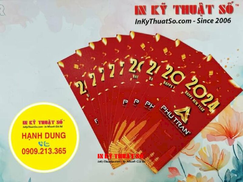 Set bao thư & thiệp Tết, thiệp chúc mừng năm mới đối tác khách hàng - INKTS1106