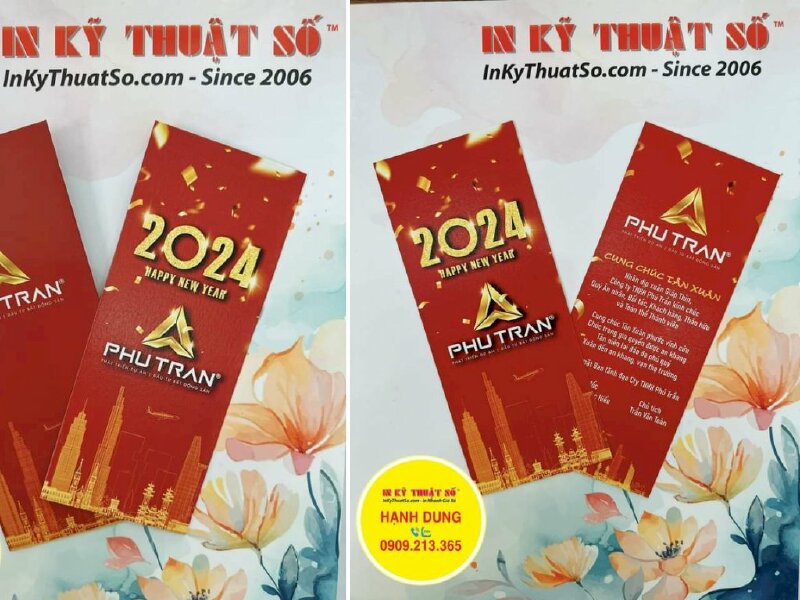 Set bao thư & thiệp Tết, thiệp chúc mừng năm mới đối tác khách hàng - INKTS1106