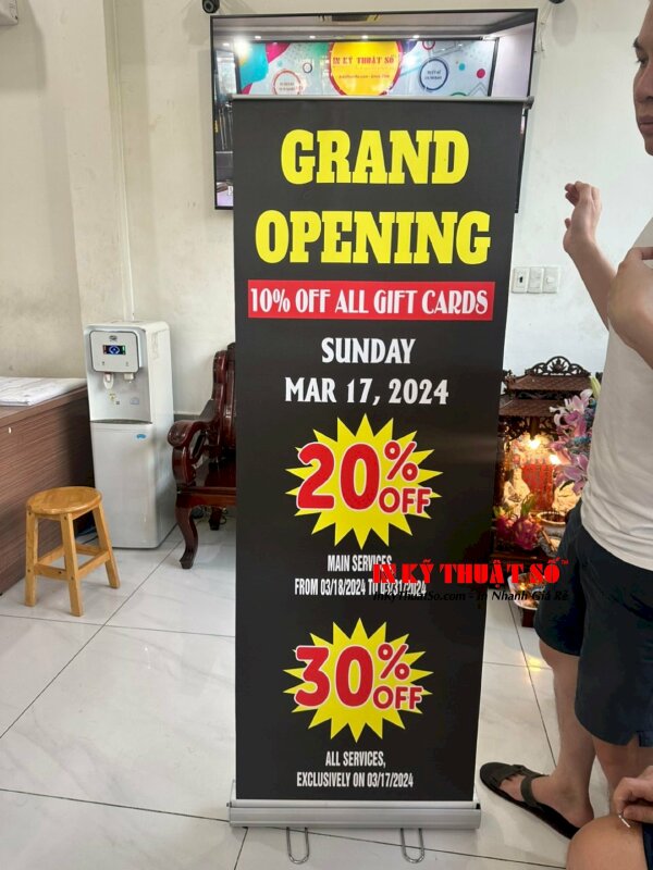 Thiết kế & In banner khai trương theo yêu cầu tại In Kỹ Thuật Số 365 Lê Quang Định
