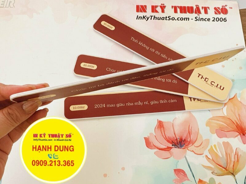 Quẻ xăm may mắn chất liệu PP cán formex dày 3li 2 mặt giống nhau