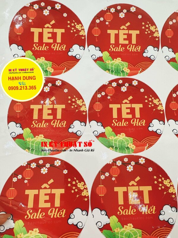 Mẫu tem decal cho các sản phẩm quà Tết dán mặt sau vô cùng tiện lợi - In ấn & Gia công bởi In Kỹ Thuật Số since 