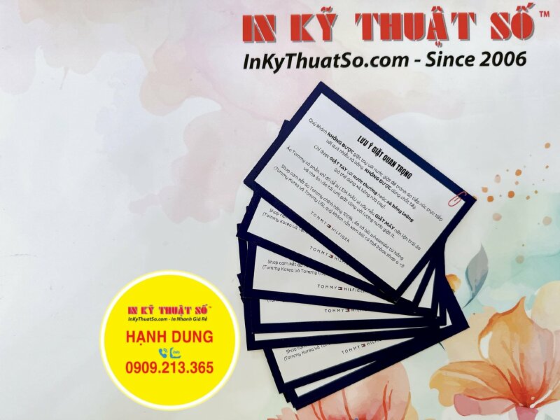 In card lưu ý giặt quan trọng gửi kèm sản phẩm quần áo thời trang, in giấy hướng dẫn sử dụng giặt ủi - INKTS1211