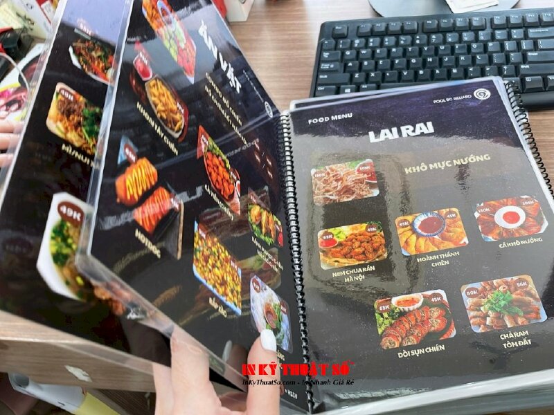 In menu ép plastic Billiards Club bộ đôi menu food đồ ăn và menu drink thức uống - INKTS1168