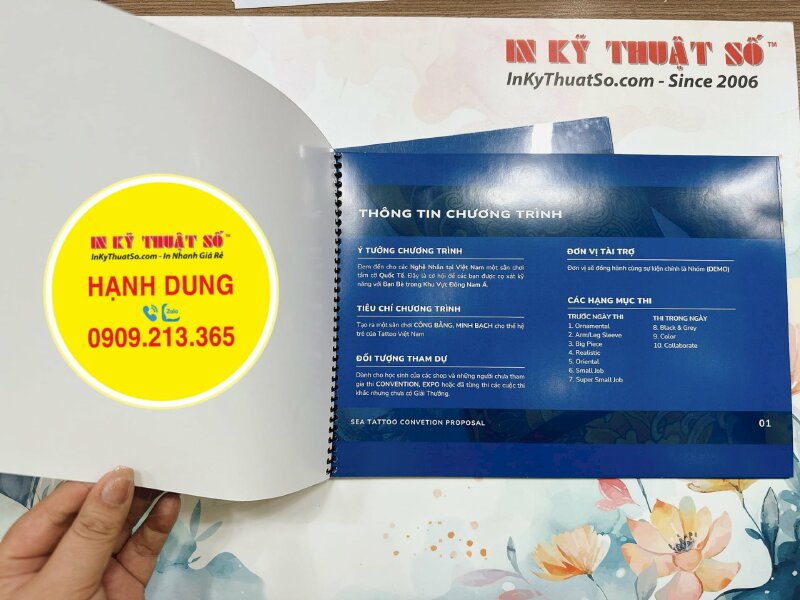 In quyển catalogue bản đề xuất ý tưởng sáng tạo cho sự kiện Creative Proposal - INKTS1171