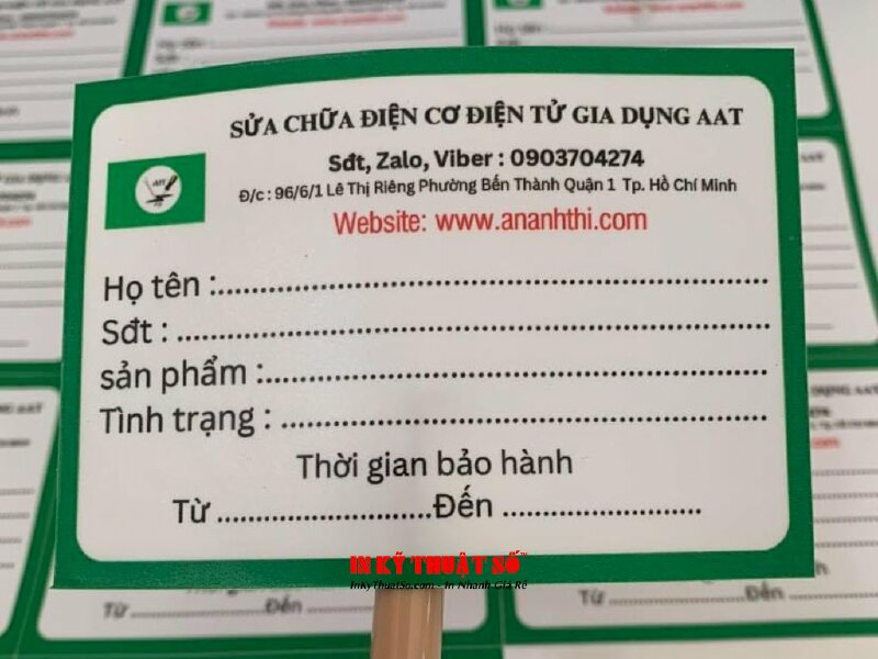 In tem dán bảo hành, tem decal sữa cán mờ, bế từng tem - INKTS1201