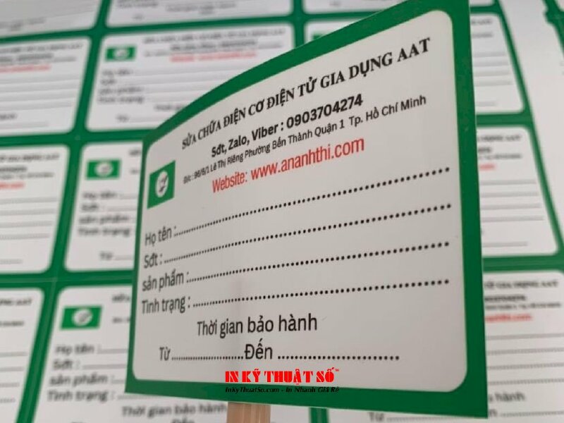 In tem dán bảo hành, tem decal sữa cán mờ, bế từng tem - INKTS1201