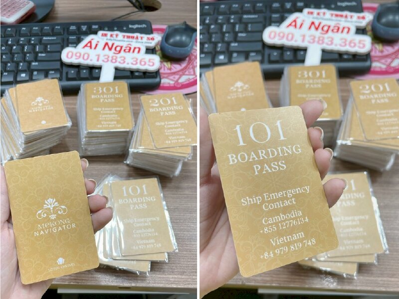 In thẻ nhựa Boarding Pass, thẻ lên tàu nhựa PVC cho công ty lữ hành - INKTS1170