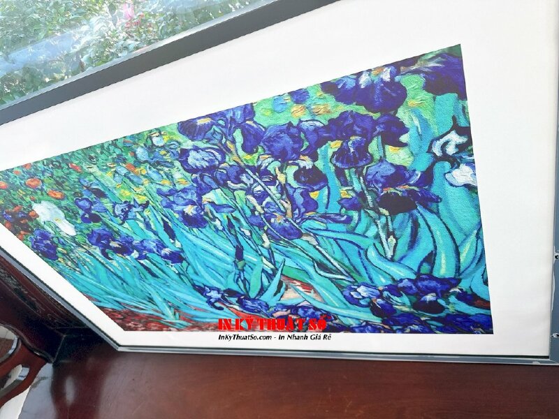 In tranh vải treo tường, tranh vải Canvas Hoa diên vĩ Irises sử dụng cá nhân - INKTS1205