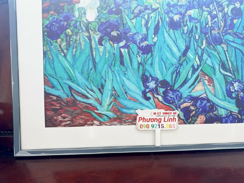 In tranh vải treo tường, tranh vải Canvas Hoa diên vĩ Irises sử dụng cá nhân - INKTS1205