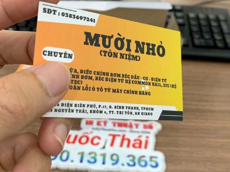 In visit card tiệm phụ tùng động cơ máy công nghiệp, bơm béc dầu điện tử - INKTS1154