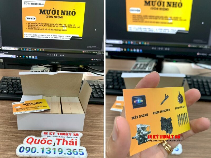 In visit card tiệm phụ tùng động cơ máy công nghiệp, bơm béc dầu điện tử - INKTS1154