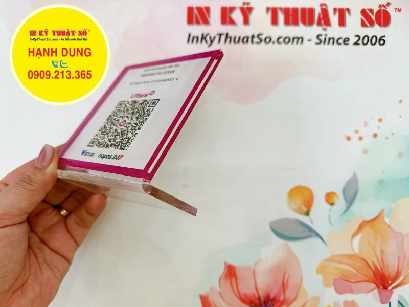 Mica để bàn QRcode thanh toán, Standee QR để quầy thu ngân cho shop, cửa hàng - INKTS1184