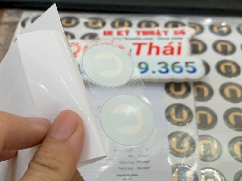 Tem đa năng in UV DTF logo quán cafe dán lên nhiều bề mặt - INKTS1180