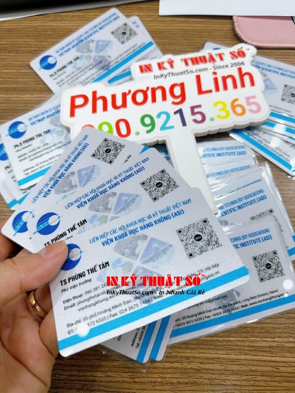 In danh thiếp nhựa mỏng ép nhủ, danh thiếp phó viện trưởng