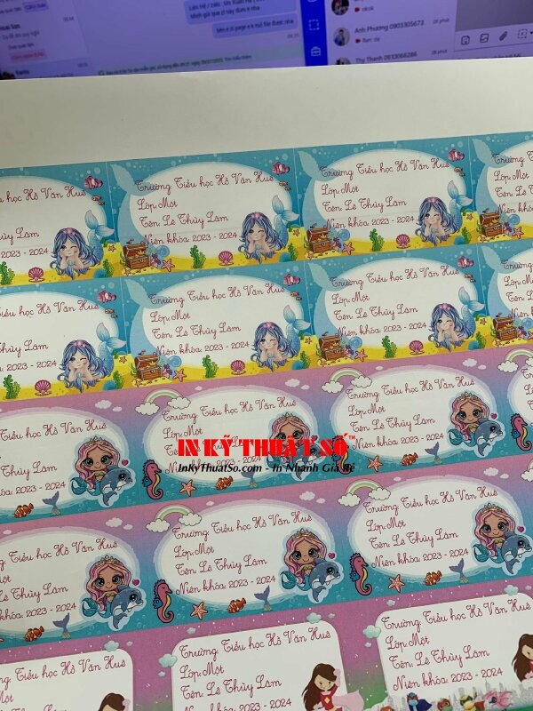 In nhãn vở đẹp cho học sinh tiểu học