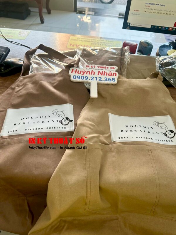 Tạp dề in Logo nhà hàng, in tạp dề theo yêu cầu