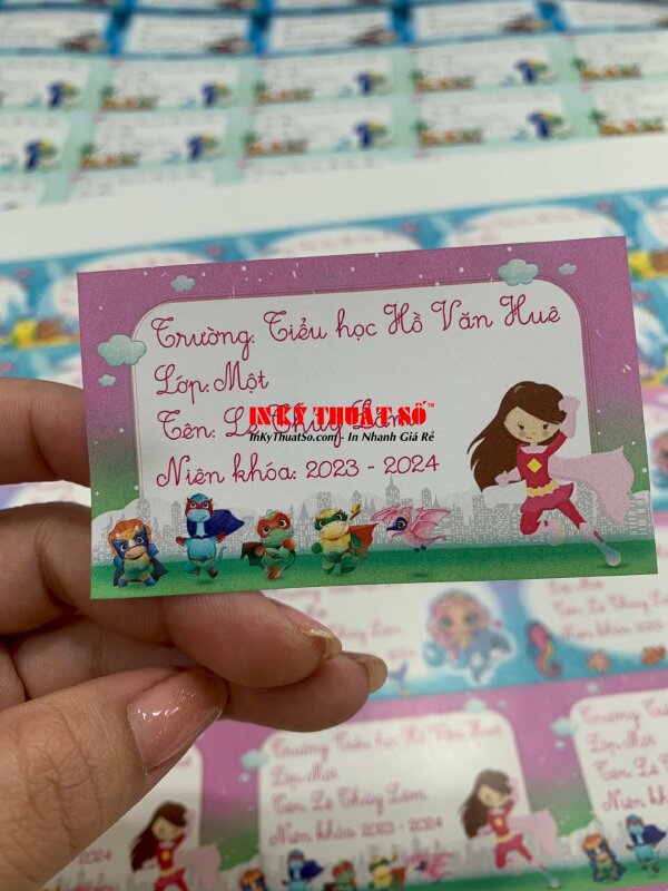 In nhãn vỡ đẹp cho học sinh, nhãn vỡ in tên học sinh thiết kế theo yêu cầu