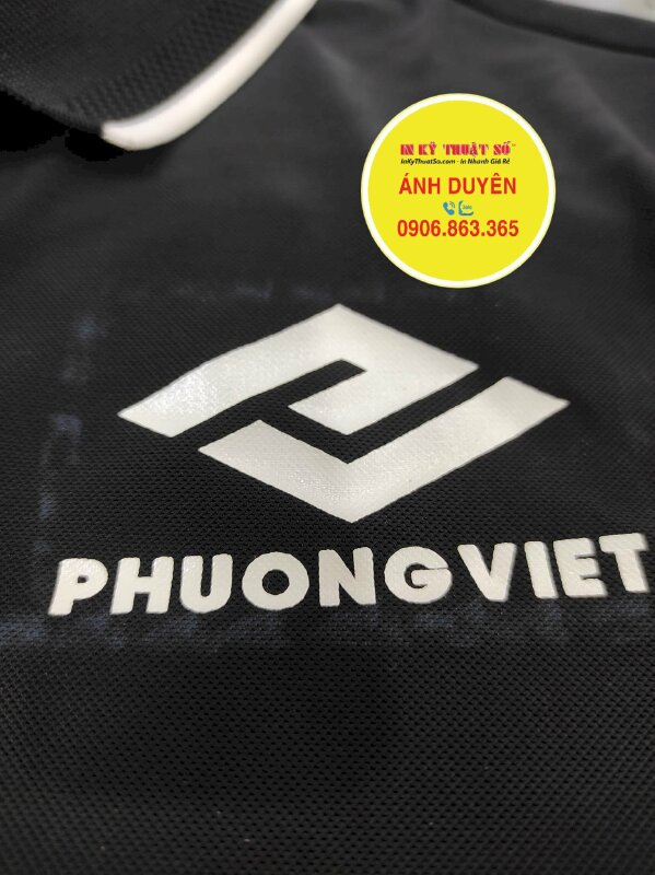 In Decal PU trắng bế ép áo thun đồng phục, ép sẵn lên áo thun khách gửi