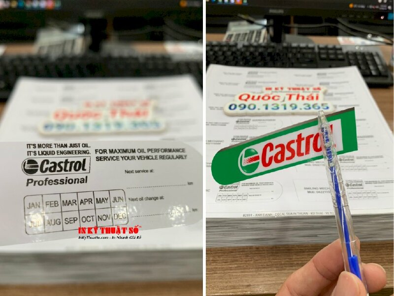 In Decal 2 mặt quảng bá thương hiệu Castrol - INKTS418