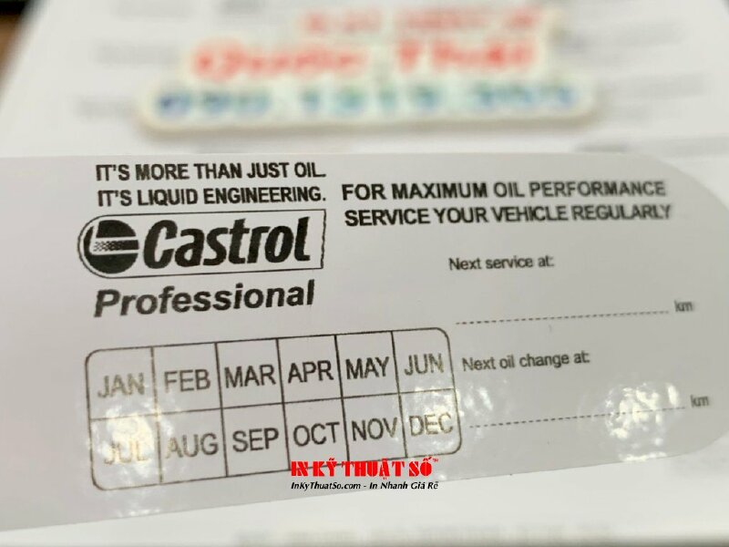 In Decal 2 mặt quảng bá thương hiệu Castrol - INKTS418