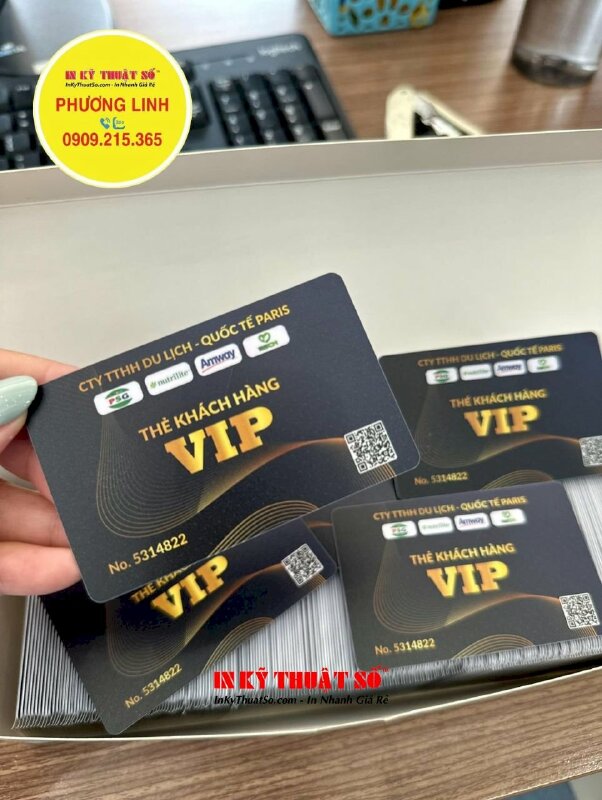 In card khách hàng thẻ VIP member series, in thẻ nhựa cứng ép mờ sần, đánh số nhảy - INKTS1423