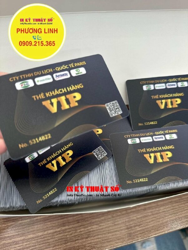 In card khách hàng thẻ VIP member series, in thẻ nhựa cứng ép mờ sần, đánh số nhảy - INKTS1423