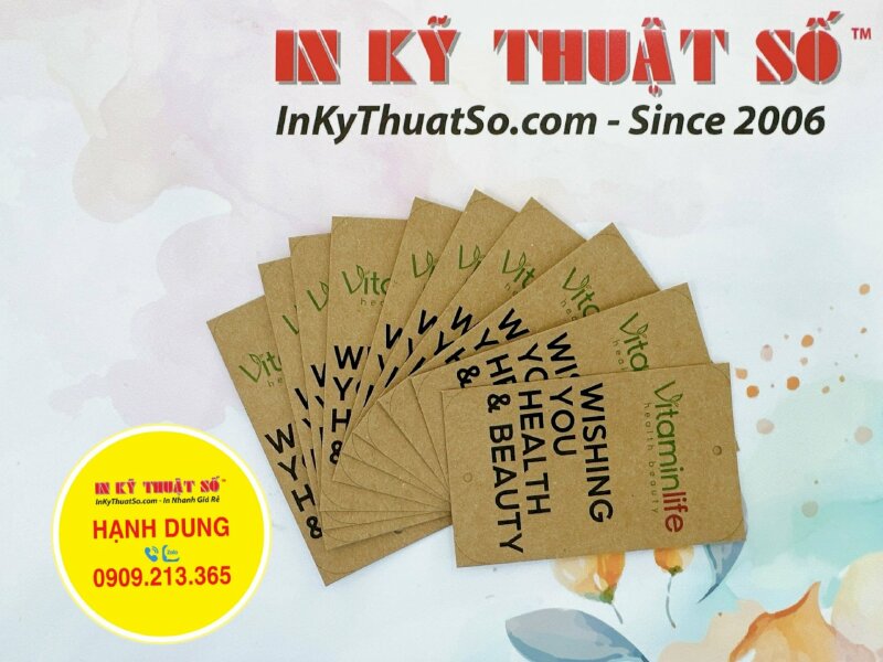 In tag giấy Kraft treo gắn hộp quà tặng sản phẩm thực phẩm chức năng, làm đẹp - INKTS1338