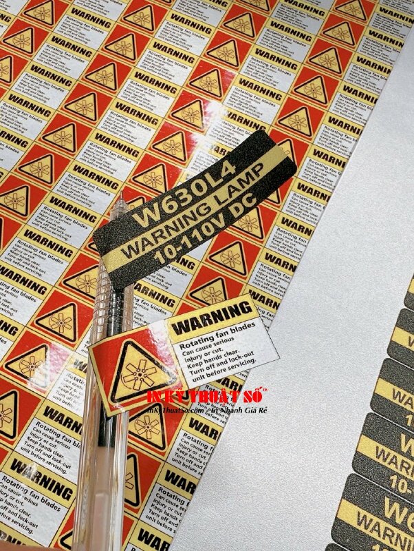 In tem bạc cảnh báo Nguy hiểm cánh quạt đang quay Warning/Rotating Fan Blade Label - INKTS1411
