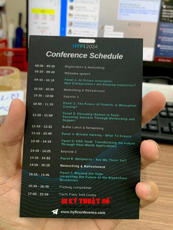 In thẻ đeo hội nghị sự kiện công nghệ AI fintech tài chính - INKTS1258