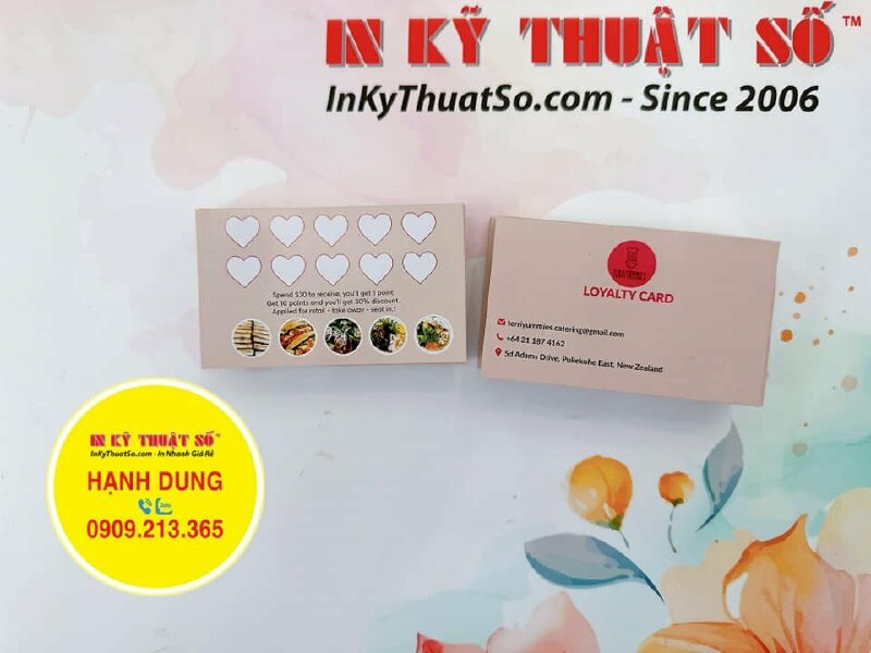 In thẻ tích điểm Loyalty Card cho quán ăn Việt, hàng gửi đi New Zealand từ TPHCM - INKTS1319