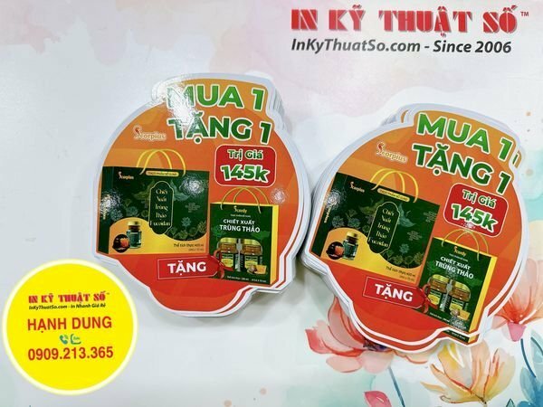 In Wobbler khuyến mãi sản phẩm giấy B300gsm, nhận sản xuất Wobbler giá rẻ - INKTS1282