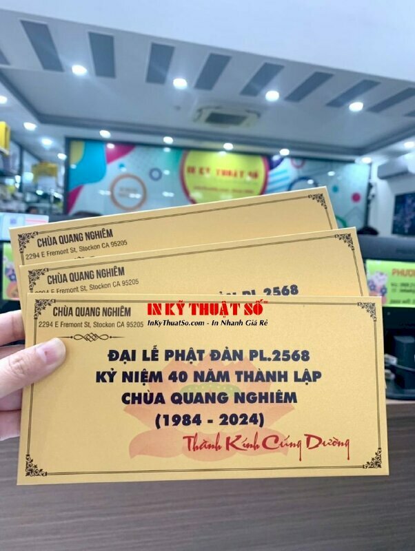 In bao thư cúng thư cúng dường lễ Phật Đản 2024