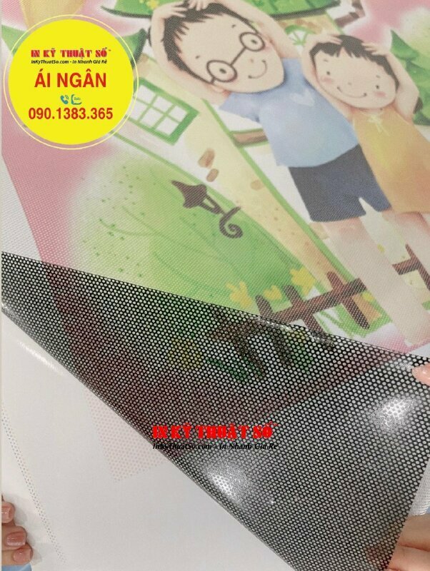 In decal lưới 1 chiều dán kính trang trí lớp học mầm non, khu vui chơi cho bé