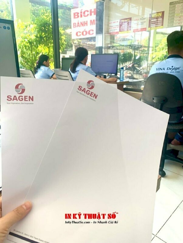 In giấy tiêu đề công ty tư vấn thiết kế nhà máy, giấy letterhead khổ A4