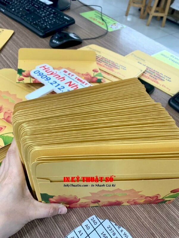 Bao thư cúng dường in Offset số lượng theo yêu cầu, hàng gửi đi Mỹ