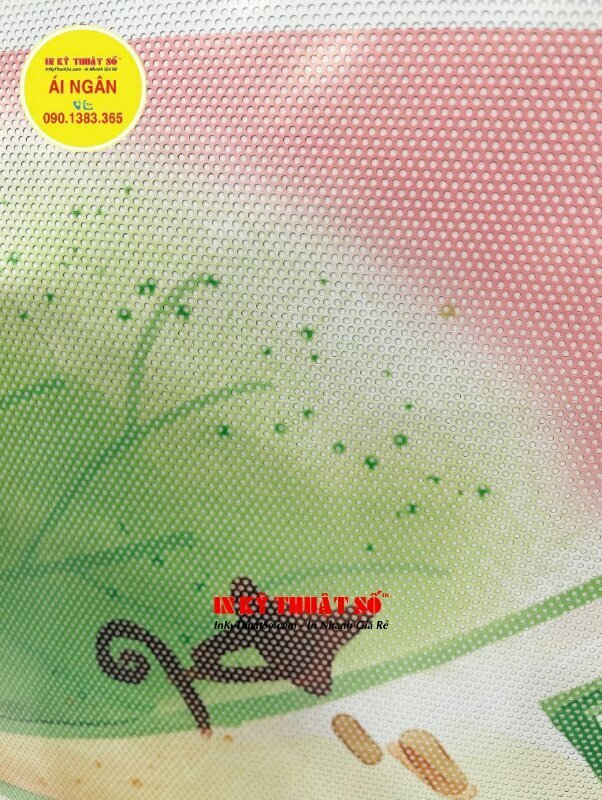 In decal lưới trang trí mầm non, in mực dầu kích thước theo yêu cầu