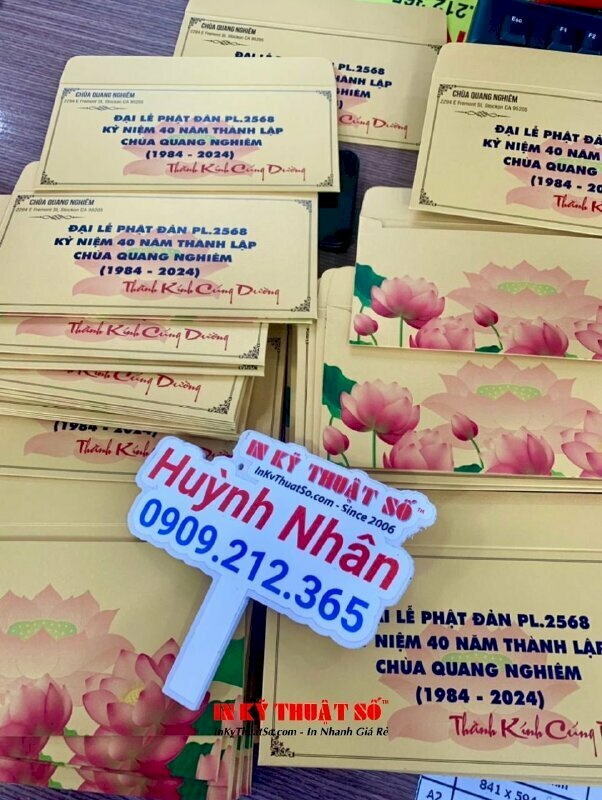 In bao thư Offset cúng dường Đại Lễ Phật Đản gửi đi Mỹ