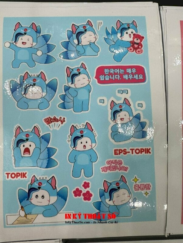 In sticker dán theo yêu cầu, in sticker chibi dán trang trí siêu dễ thương
