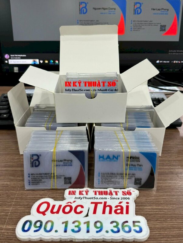 In name card nhựa trong ép mờ sần chức danh Sale Manager Trưởng phòng kinh doanh - INKTS1501