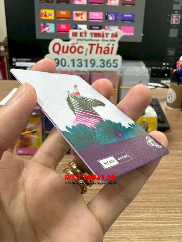 In phun UV 2 mặt trên nhựa làm thẻ cá nhân thông minh, in trên thẻ từ có sẵn - INKTS1500